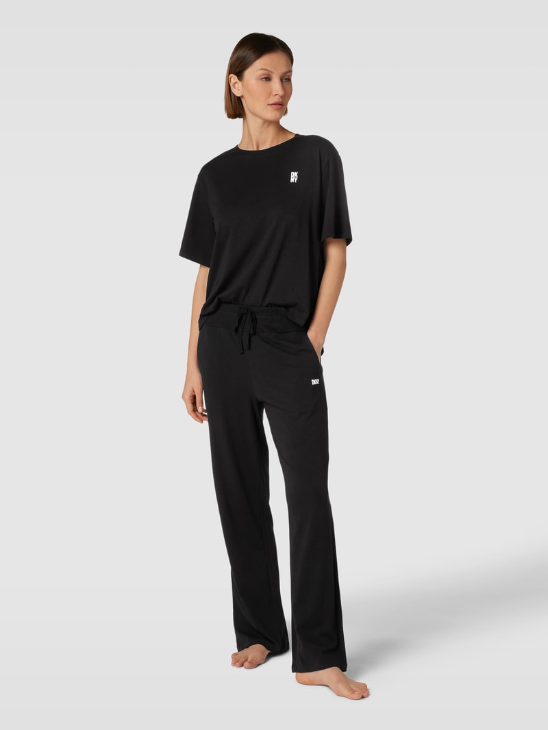 Loungehose mit elastischem Bund in schwarz