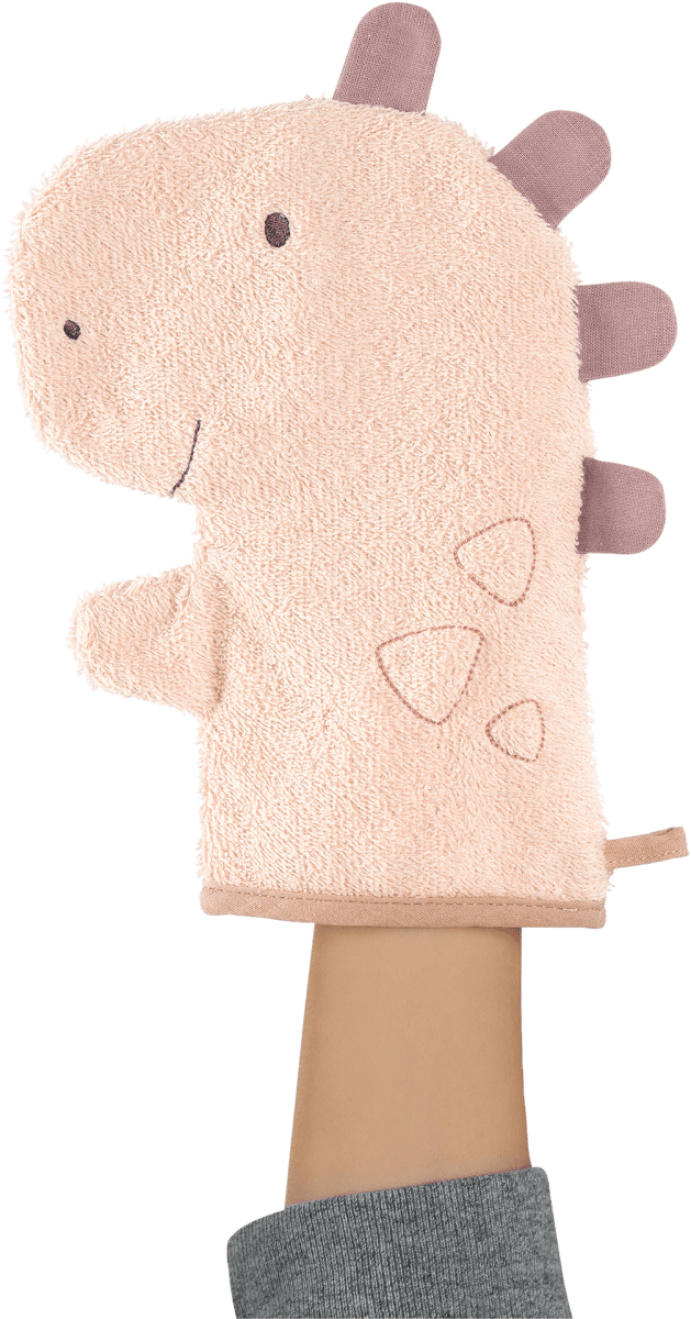 Waschhandschuh Dino, rosa, 1 St