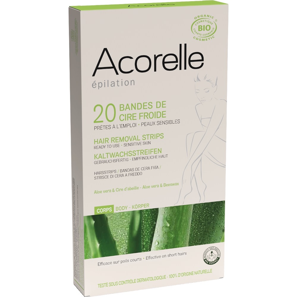 acorelle Bandes de Cire Froide Corps x20 Bandes de cire froide