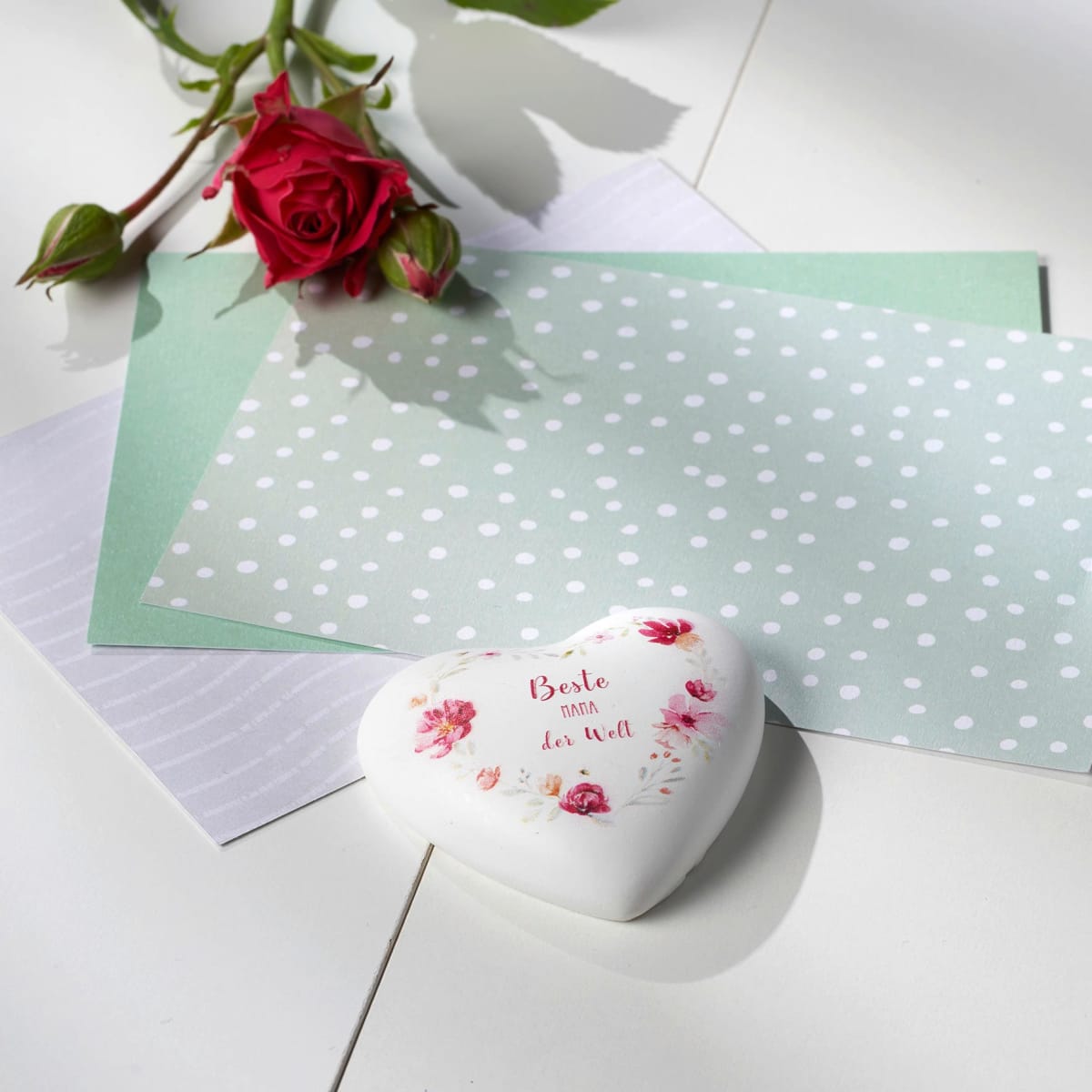 Polyherz mit Spruch \Beste Mama der Welt\