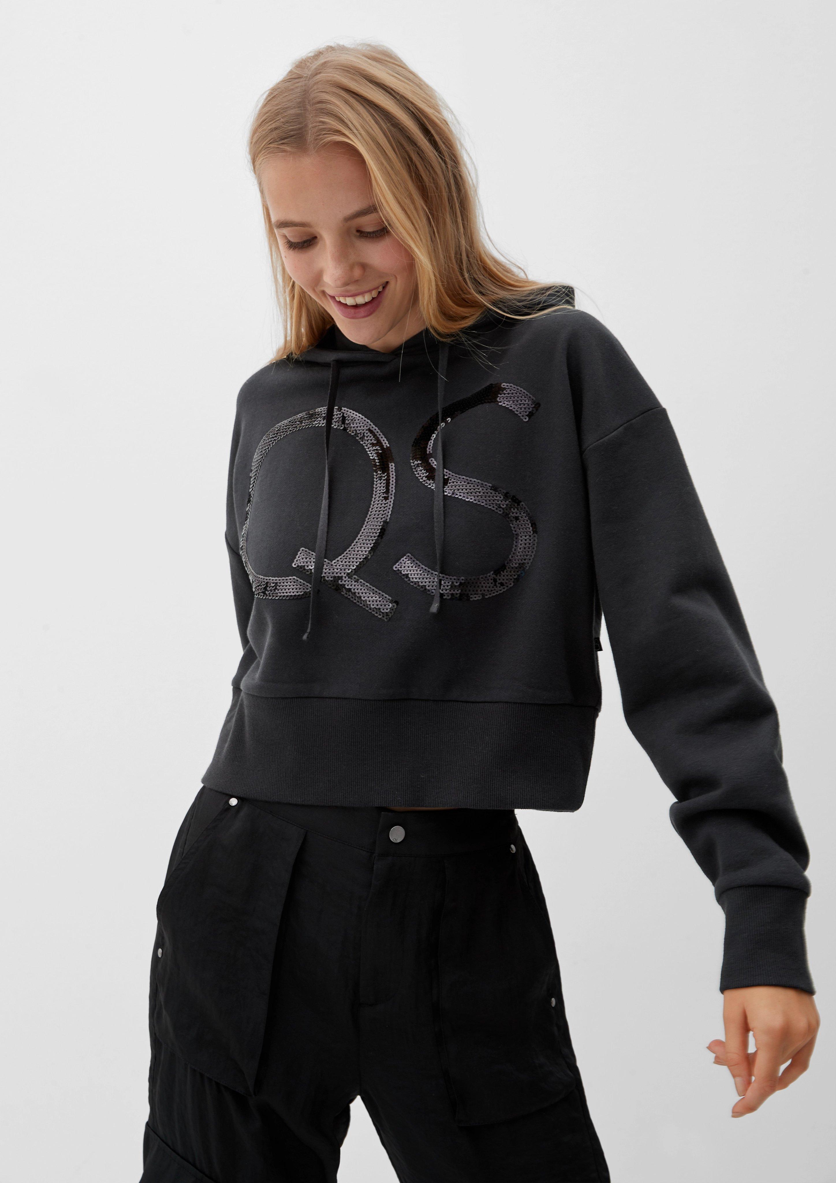 Kapuzenpullover mit Pailletten-Logo  2119175-9999