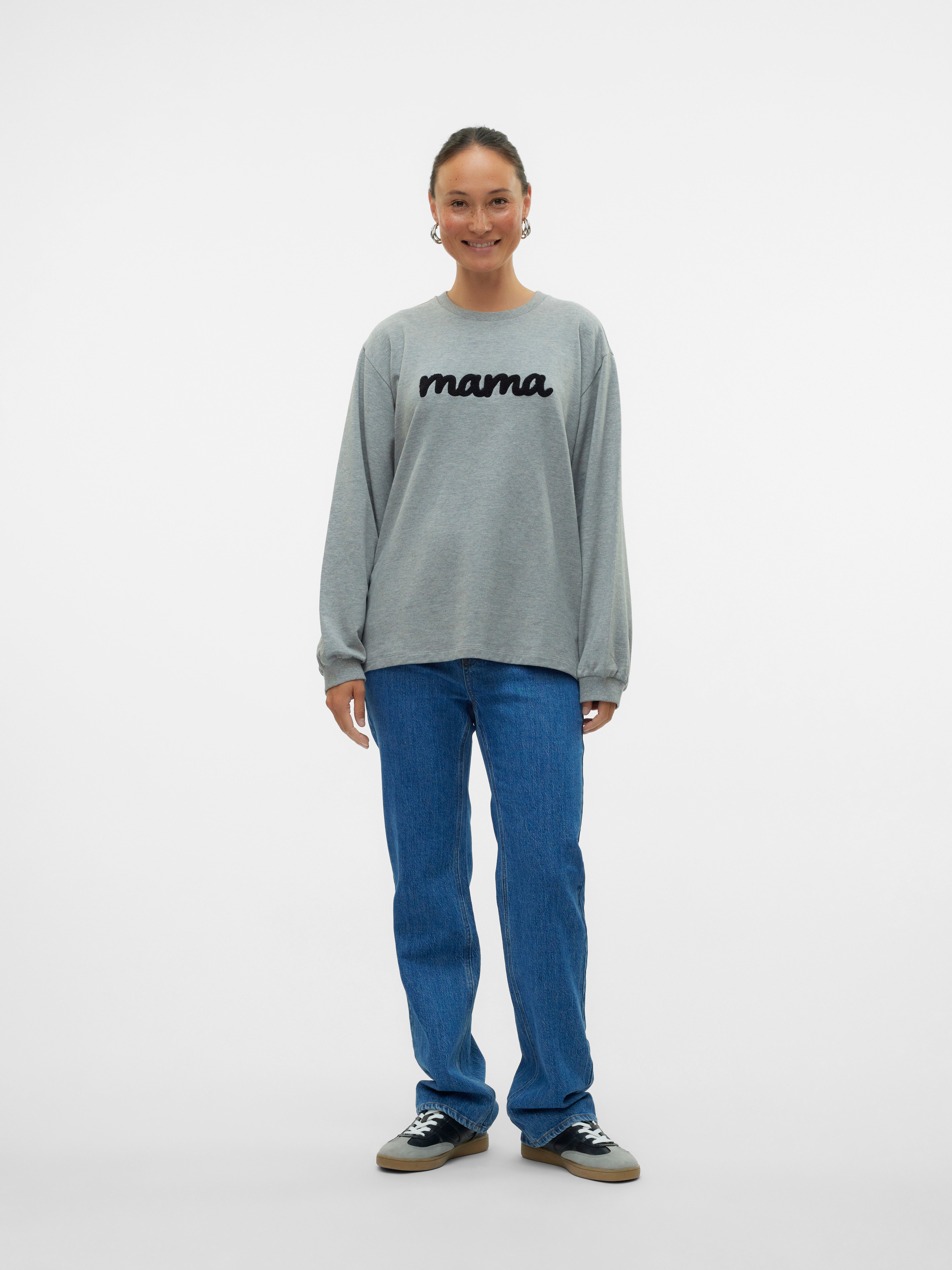 Normal geschnitten Rundhals Sweatshirt