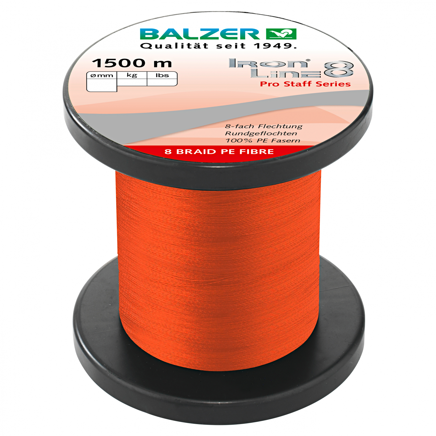 Balzer Angelschnur Iron Line 8 Pro Staff (rot, 1.500 m)