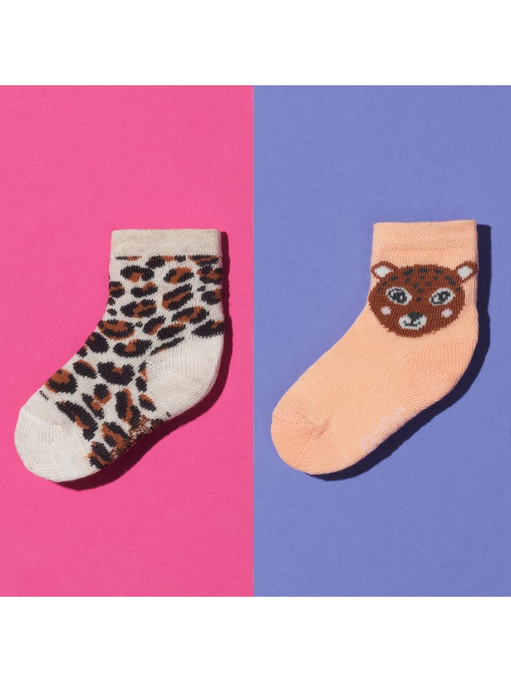 ewers 2er-Set Socken 2er Pack Leopard in beige mel.-apricot günstig kaufen