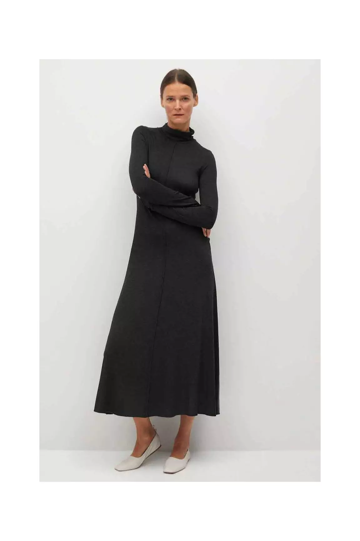 Mango Robes Longues Femme couleur gris