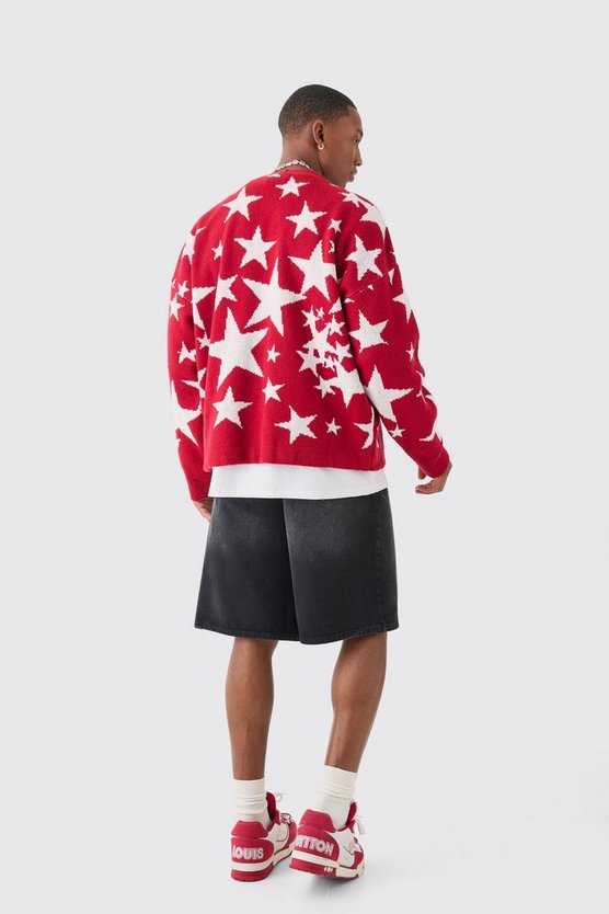 Kastiger Oversize Jacquard-Cardigan