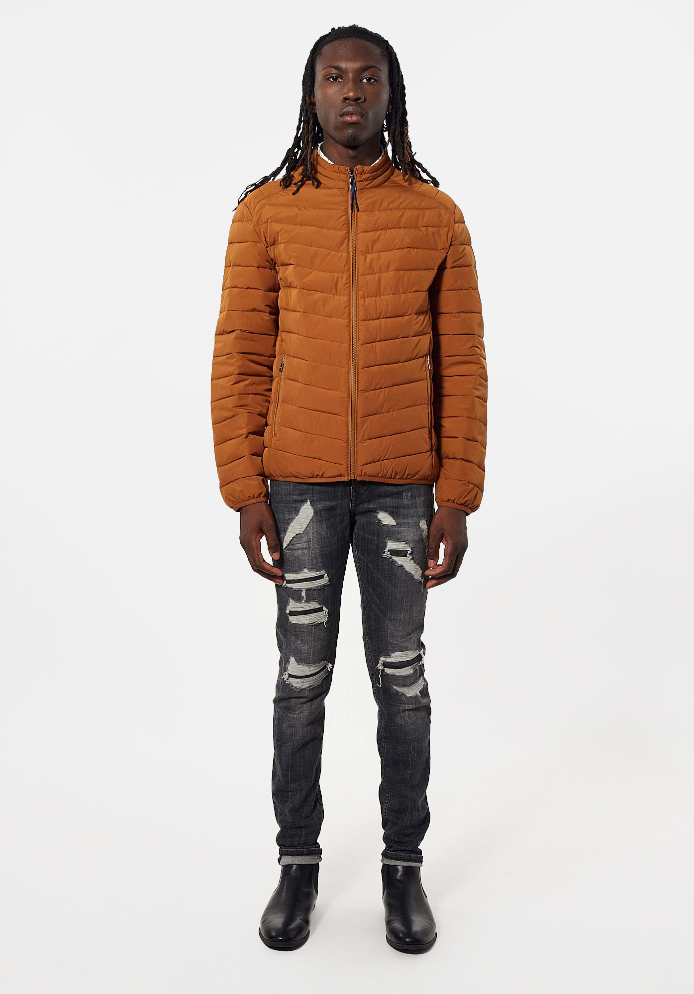 SANO   Doudoune fine orange Homme en 100% polyester recyclé