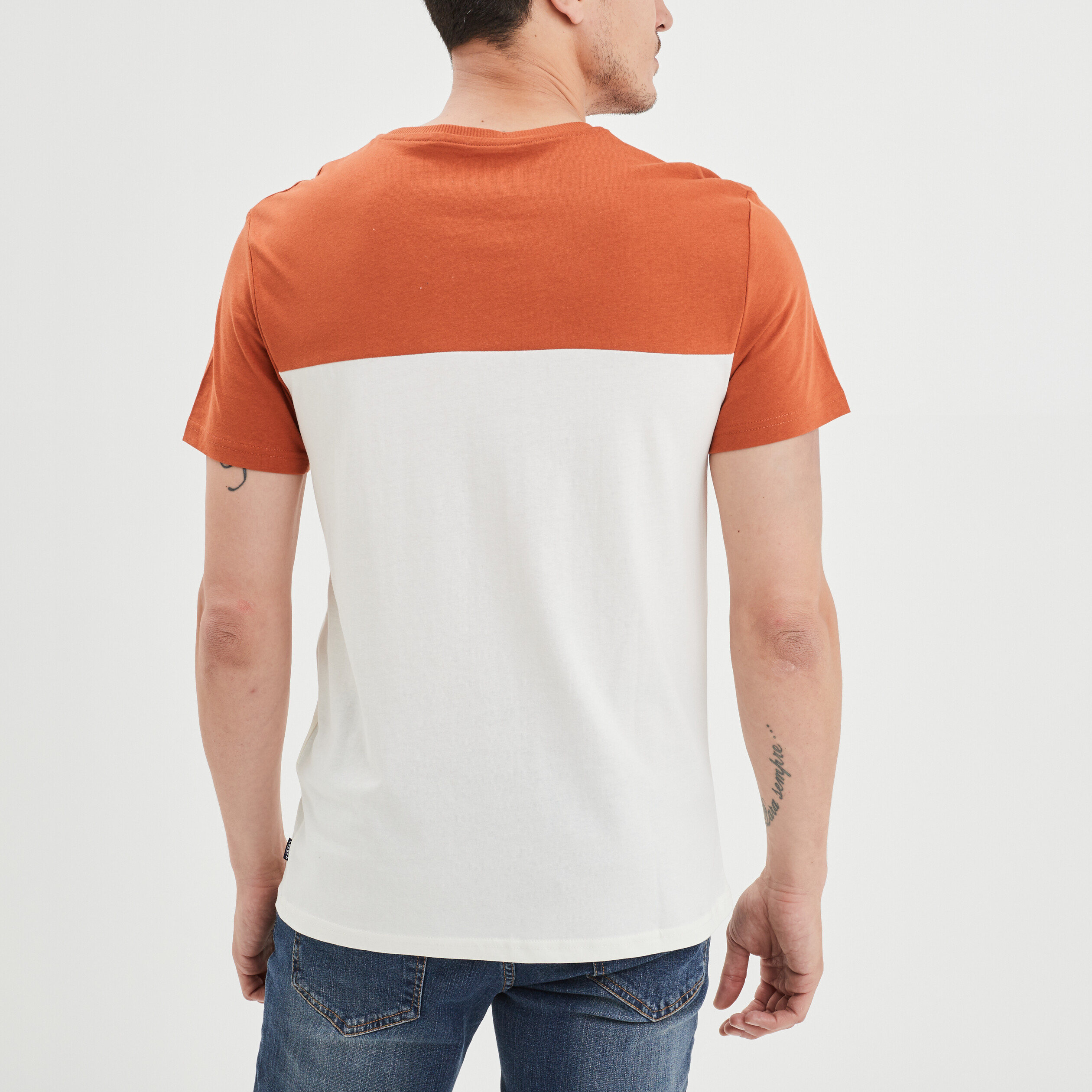 T-shirt droit buste 1 poche Creeks orange foncé homme | La Halle