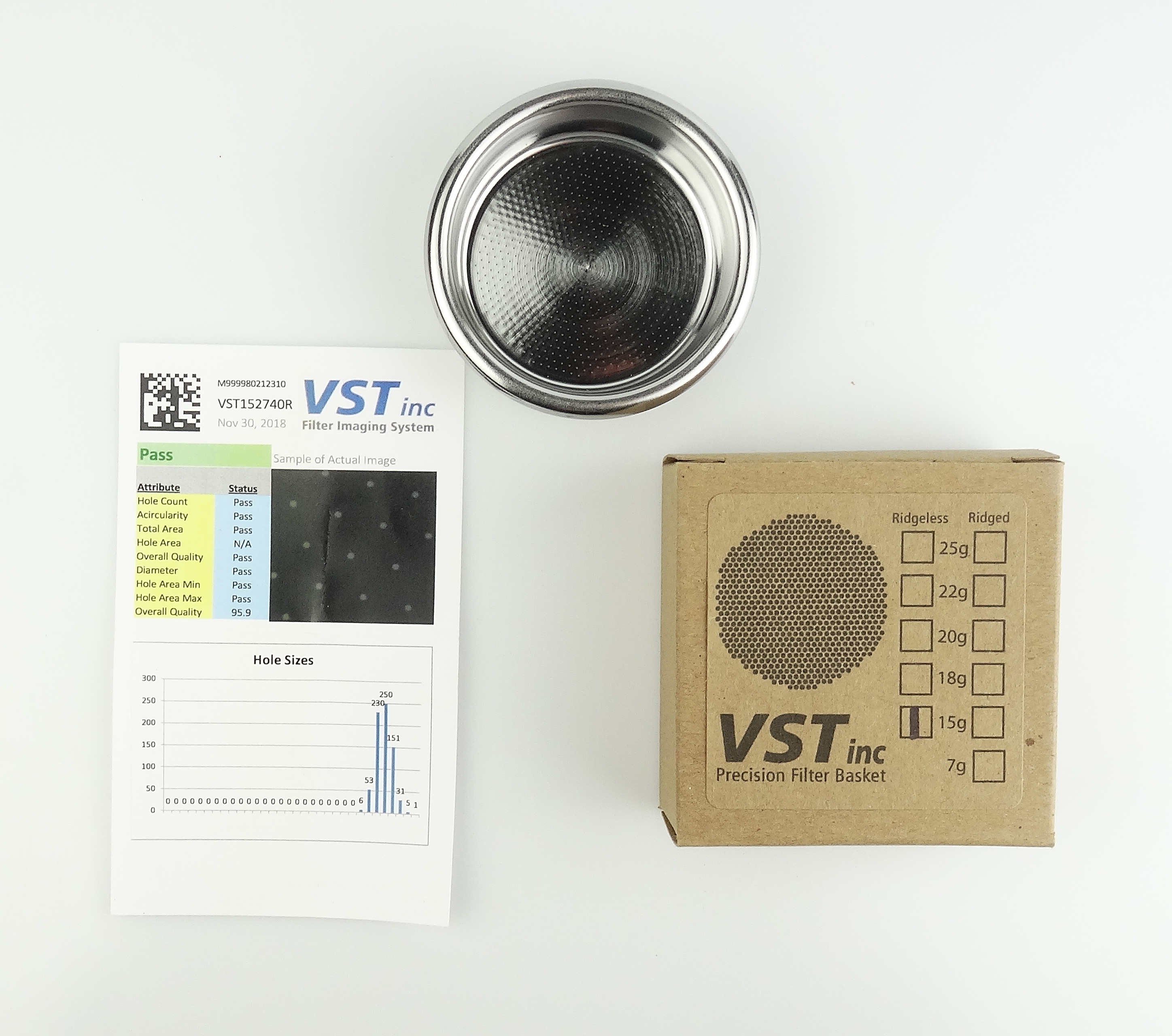 Moka Consorten Espressomaschine VST Profi Präzisions-Siebe, E61, 7 bis 25 gr