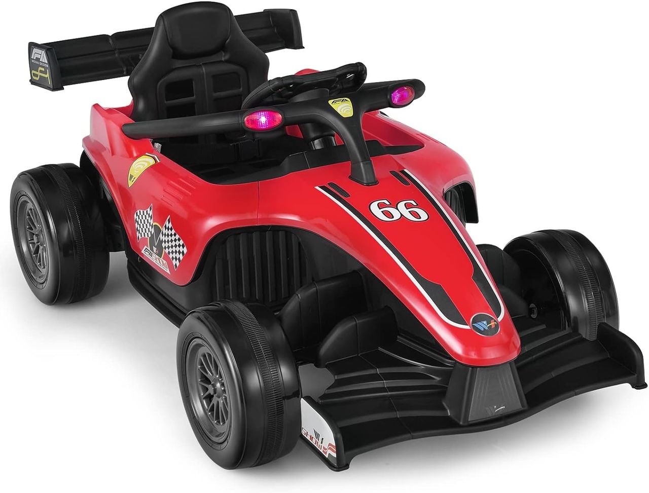Costway 12V Kinderauto, elektrisches Rennauto mit Fernbedienung