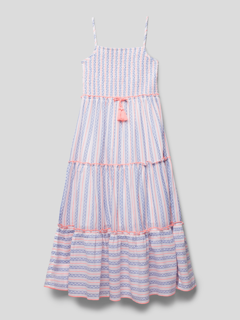 Midikleid mit Allover-Muster in koralle