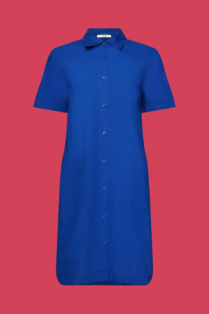 Hemdblusenkleid in Mini-Länge, 100 % Baumwolle
