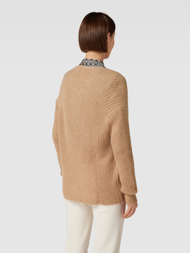 Strickjacke mit Strukturmuster in camel