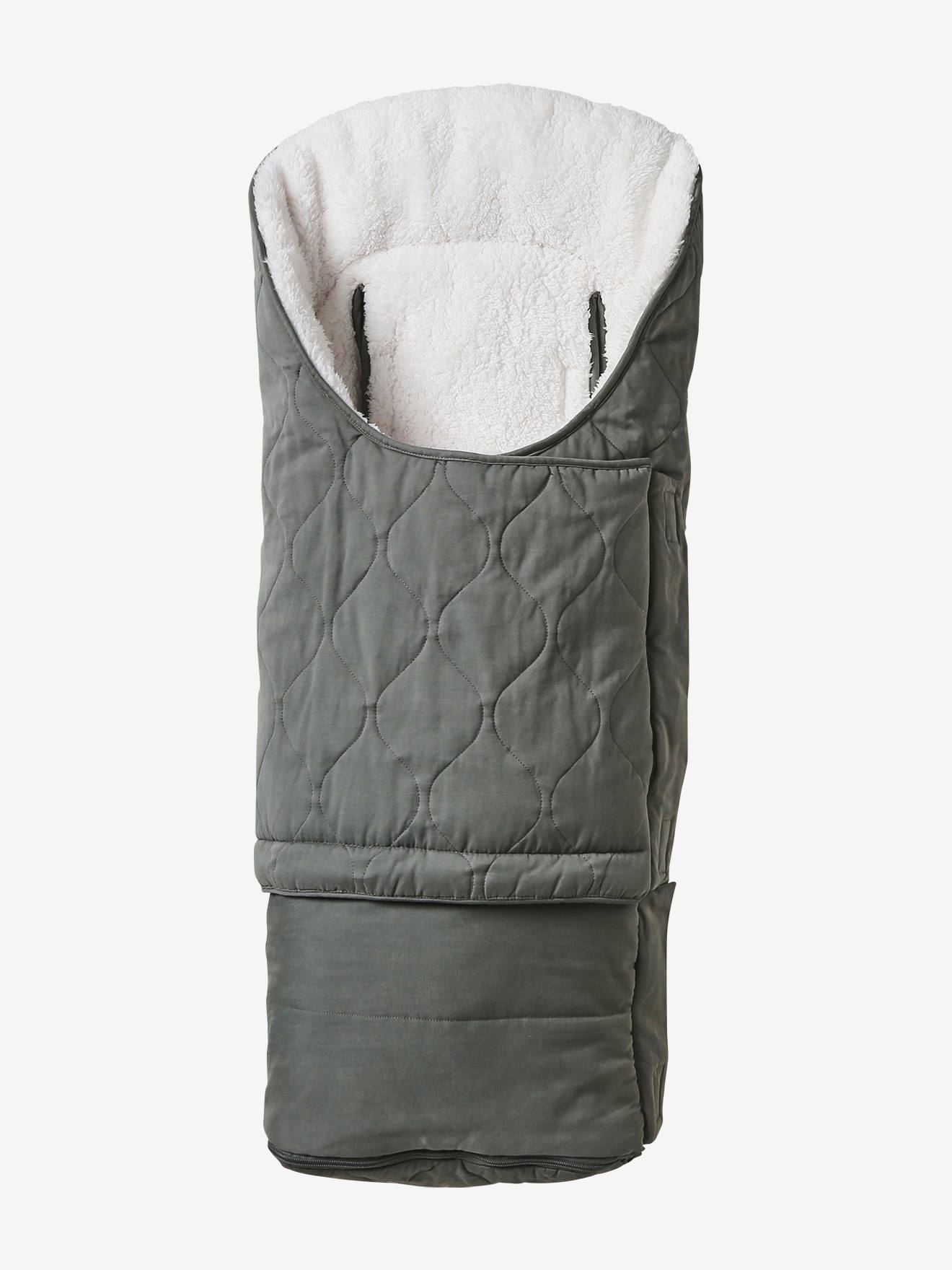 Vertbaudet Baby Ausfahrsack mit Futter aus Teddyfleece - moosgrün