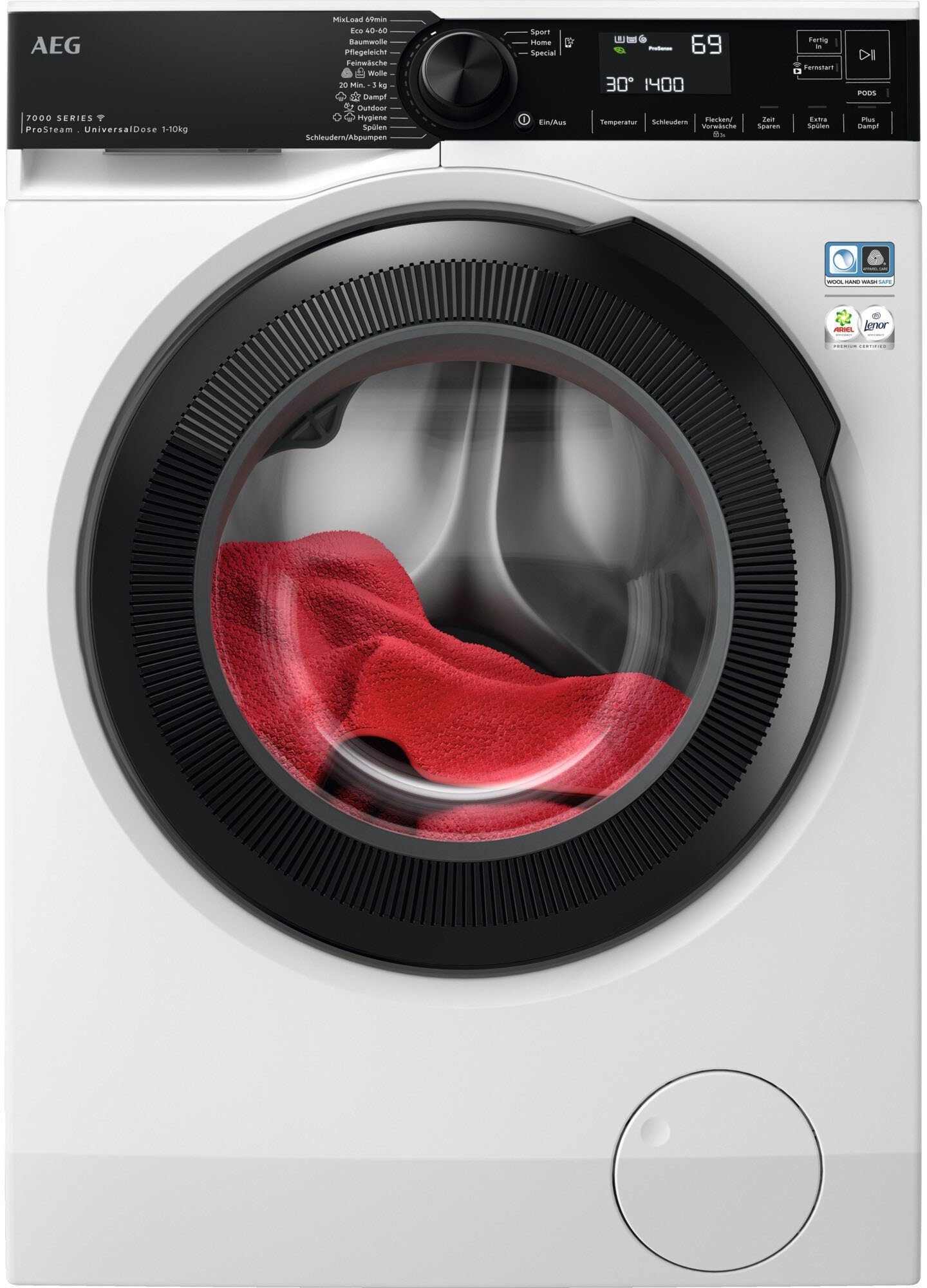 AEG Waschmaschine LR7E75400, 10 kg, 1400 U/min, ProSteam - Dampf-Programm für 96 % weniger Wasserverbrauch & Wifi