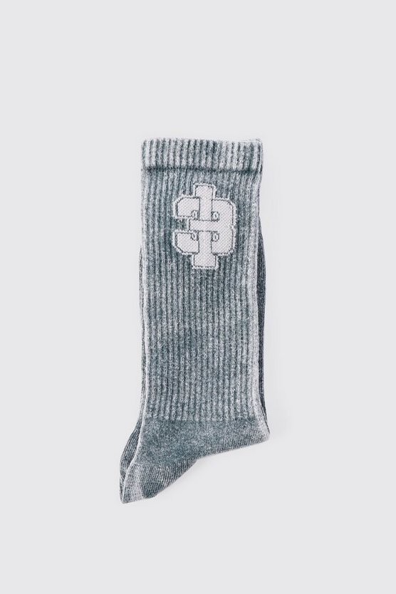 13 Jacquard-Socken mit Acid-Waschung