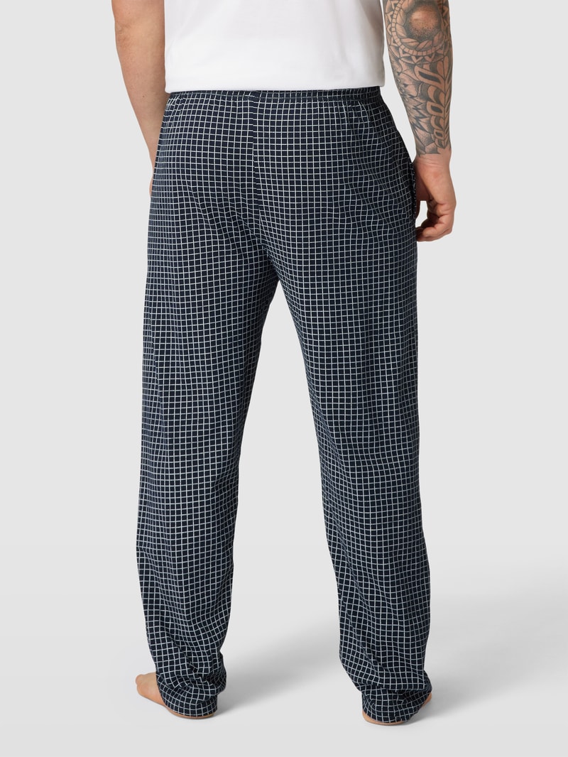 PLUS SIZE Pyjama-Hose mit Karomuster in dunkelblau