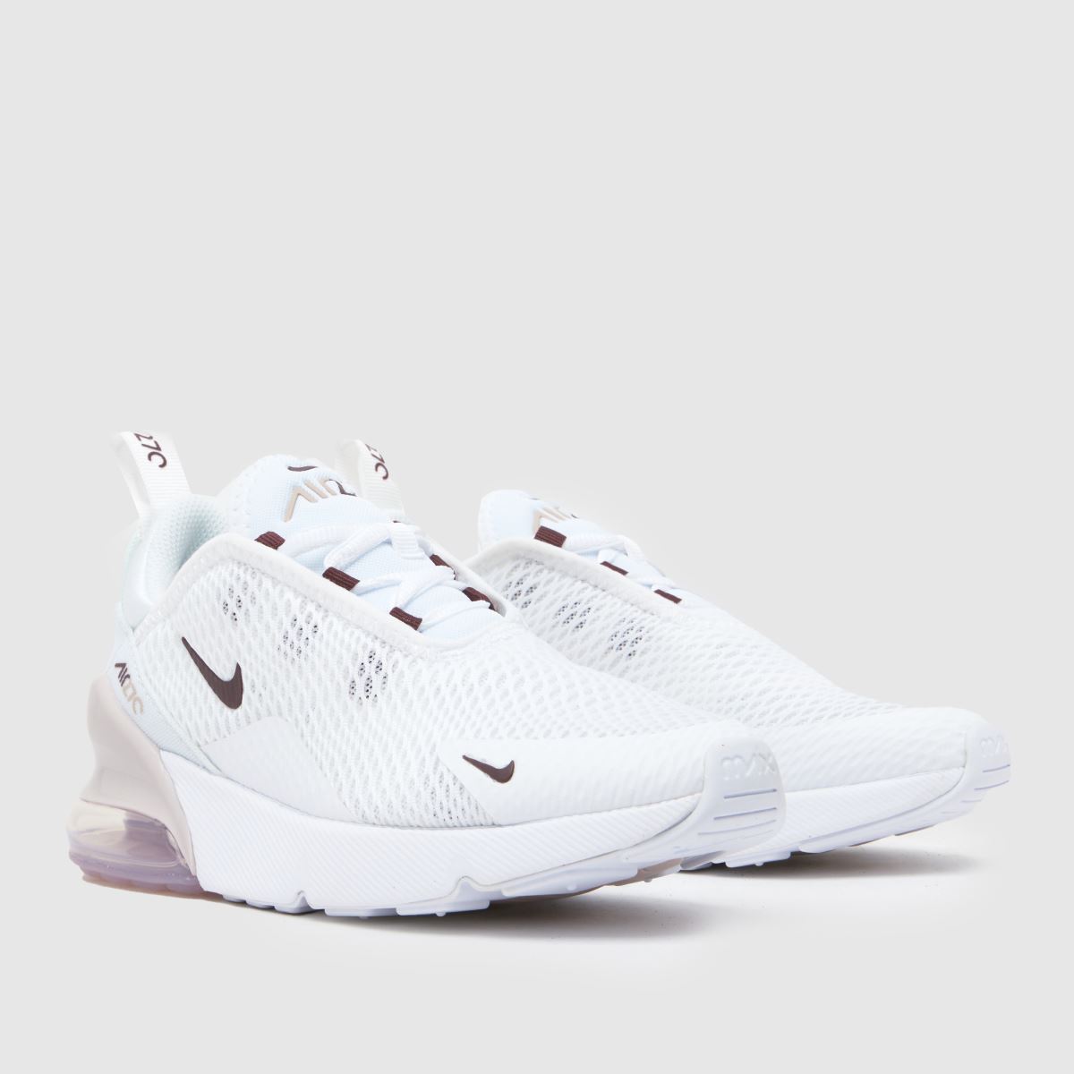 Nike vita & vinröda Air Max 270 flickor junior träningsskor