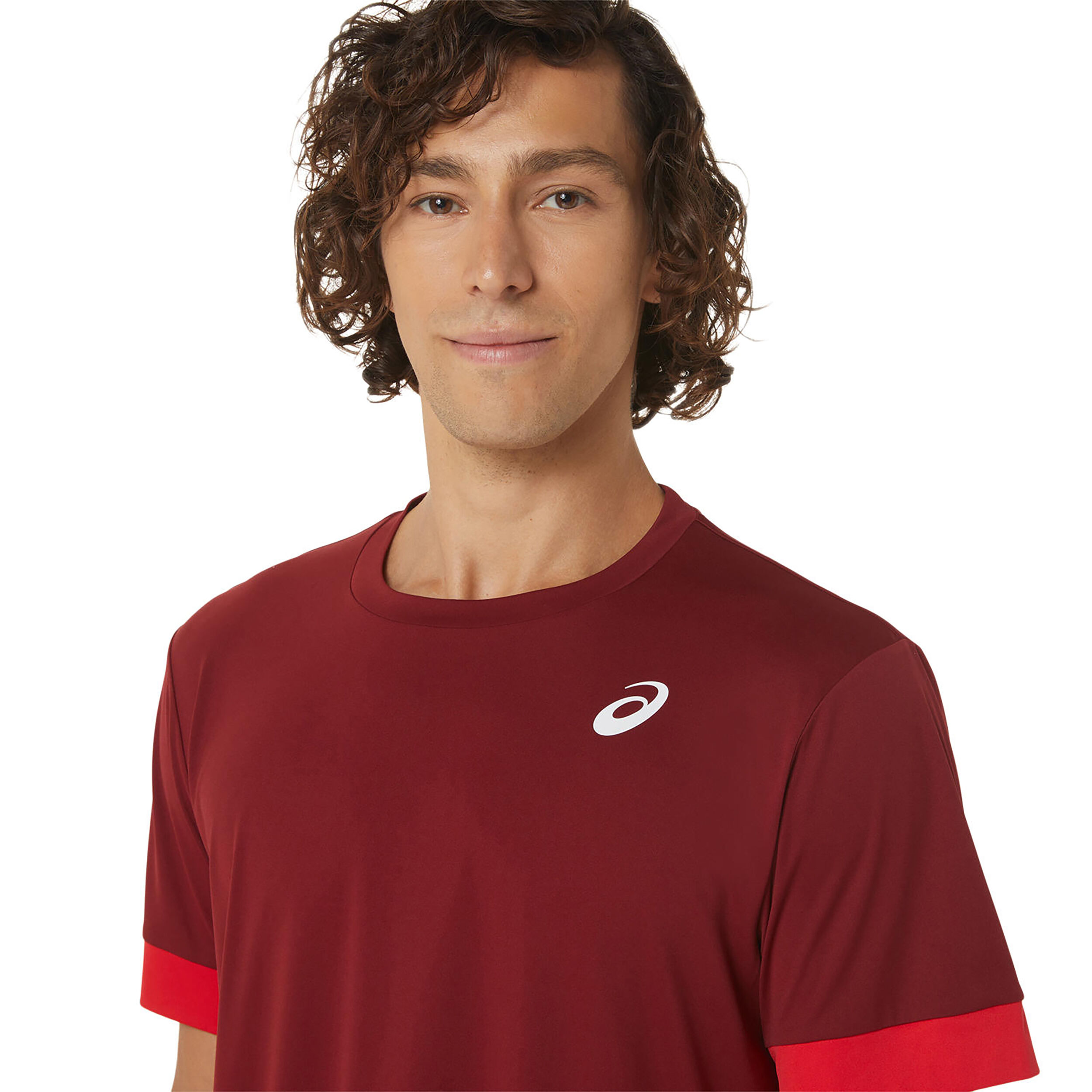 Court Shortsleeve Tee T-Shirt Herren - Dunkelrot, Rot