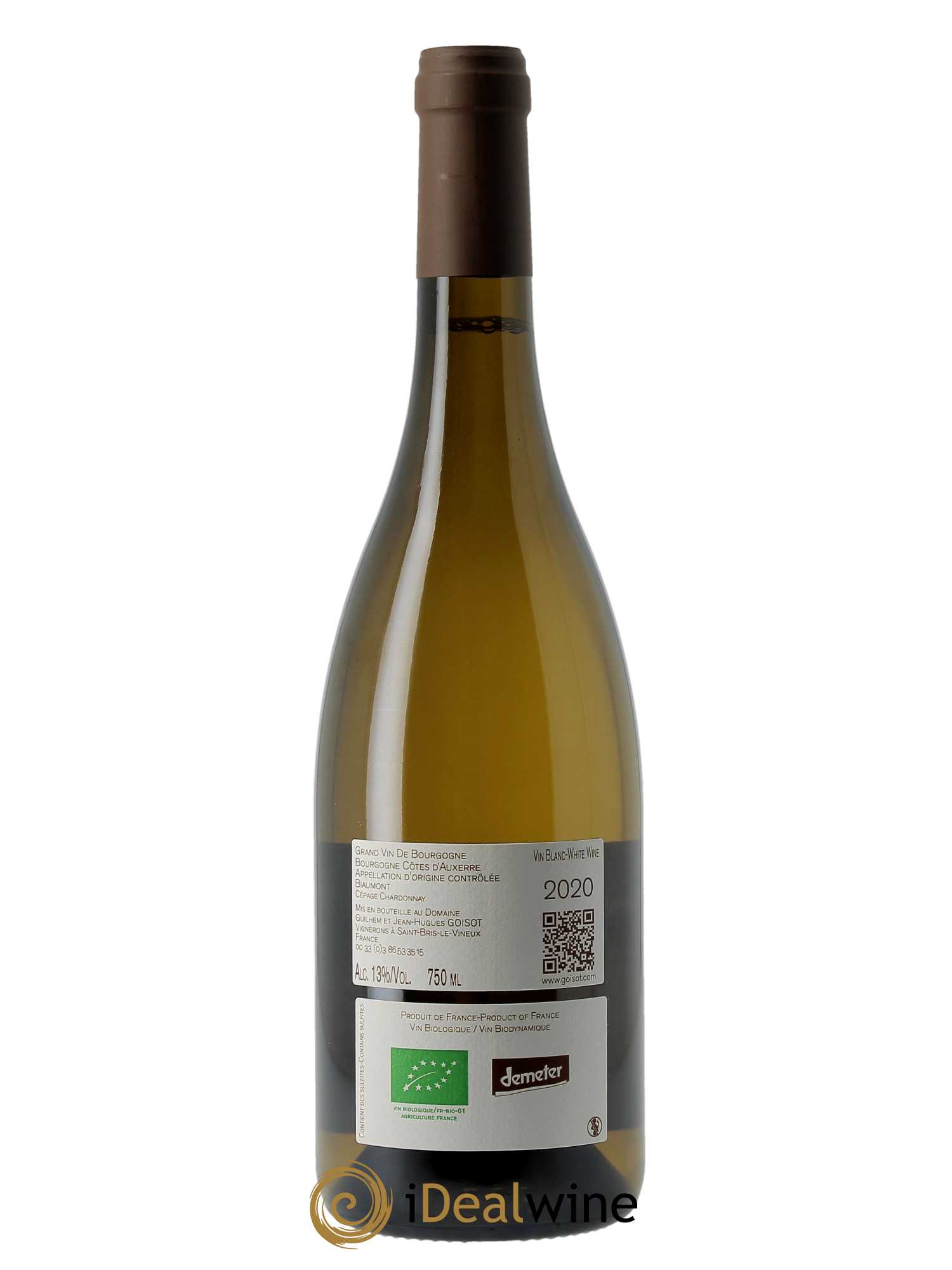 Bourgogne Côtes d'Auxerre Biaumont Goisot  2020 - Lot de 1 Bouteille