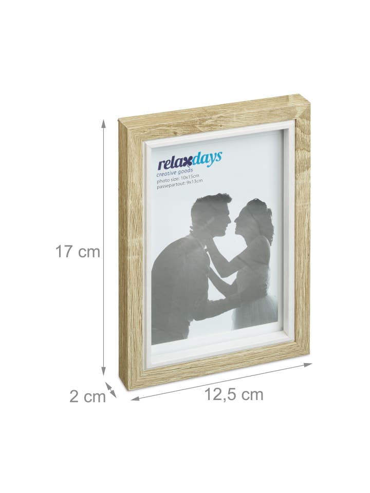 relaxdays 10 x Bilderrahmen in Braun/ Weiß - 10 x 15 cm günstig kaufen onesize
