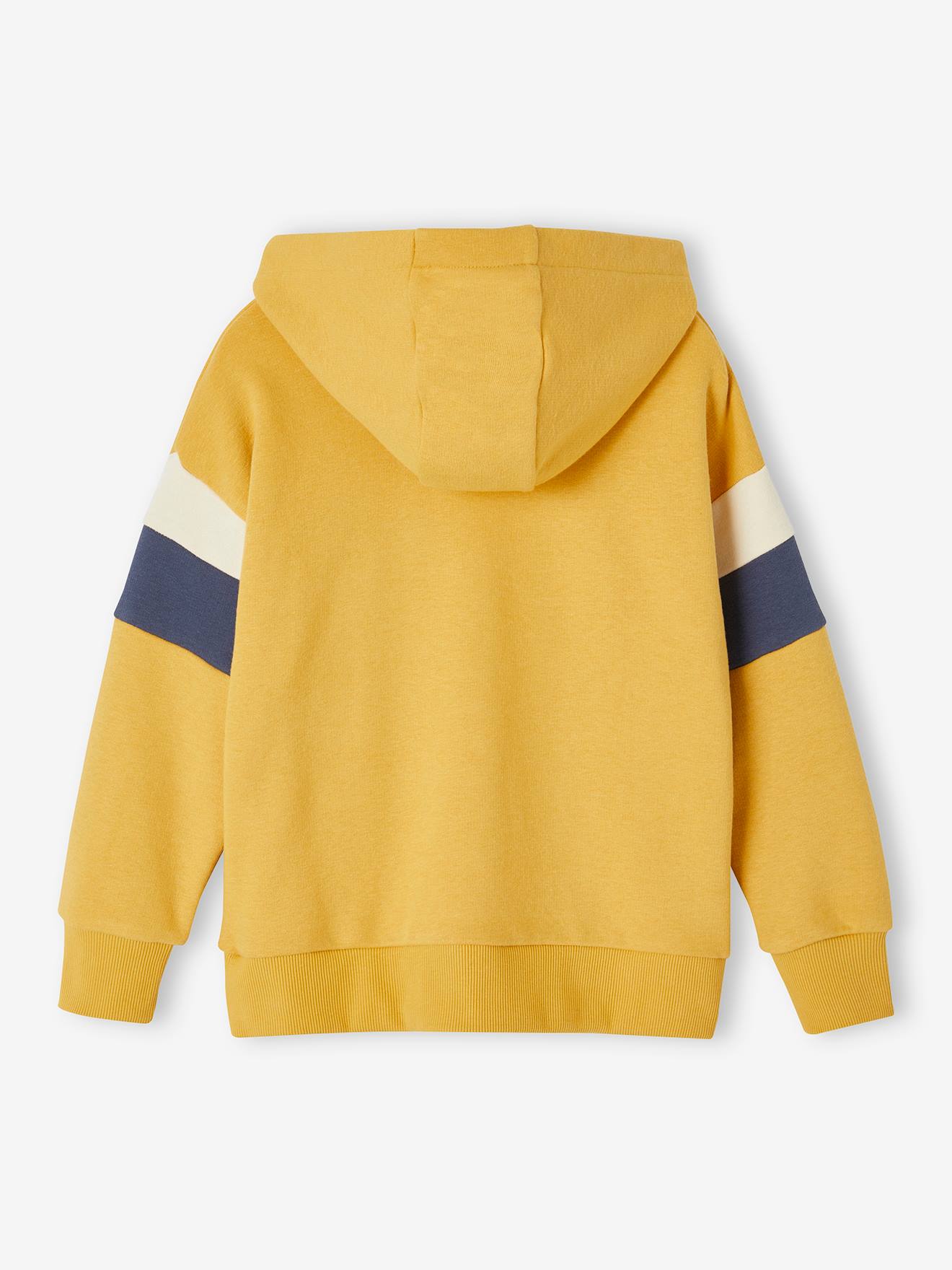 Vertbaudet Jungen Kapuzensweatshirt mit Colorblock-Ärmeln Oeko-Tex - malve