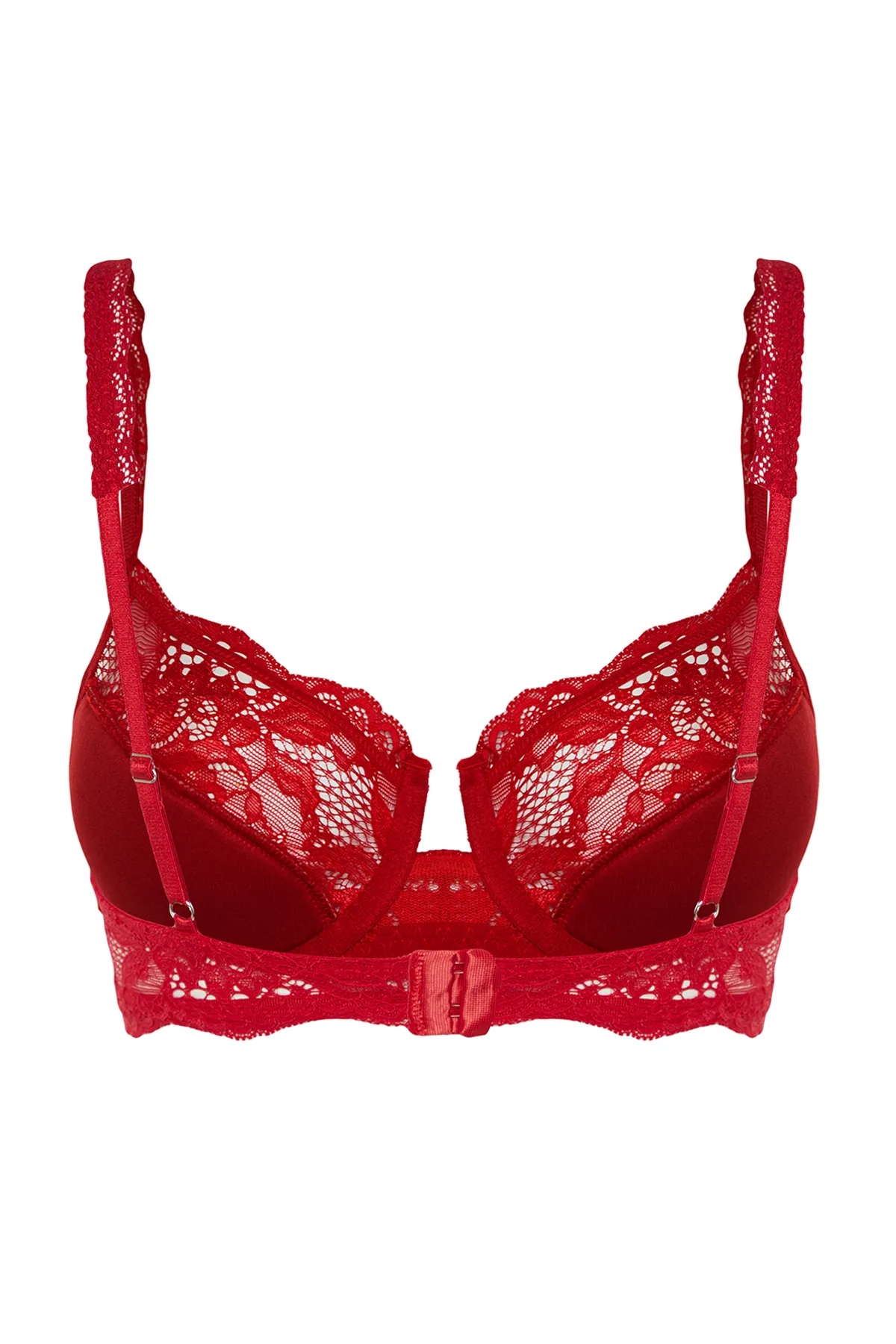 Trendyol Collection  Roter Balconette-Strick-BH mit U-Bügeln und U-Bügeln in Rot THMSS23SU00075