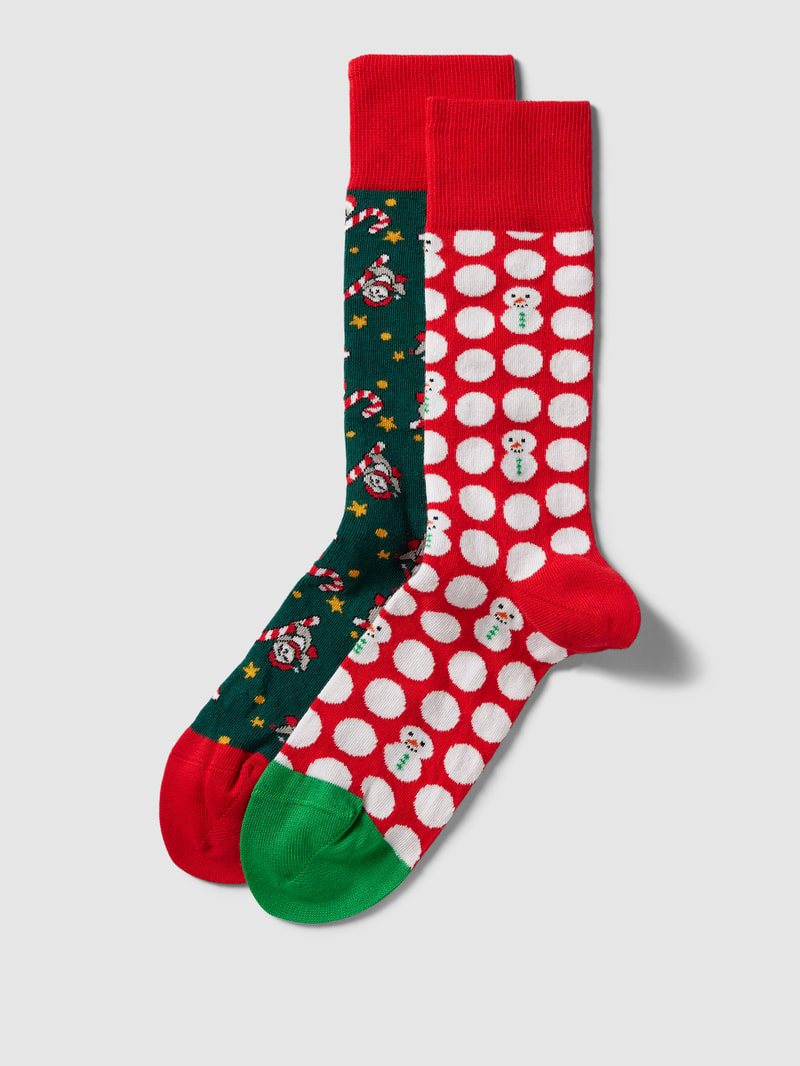 Socken aus Baumwoll-Mix im 2er-Pack in rot