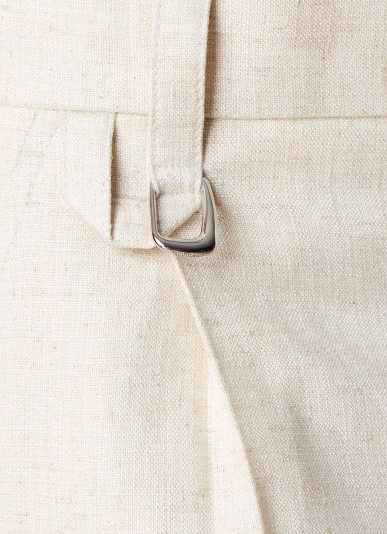 Pantaloni cropped a gamba larga Jacquemus in misto lino con piega stirata