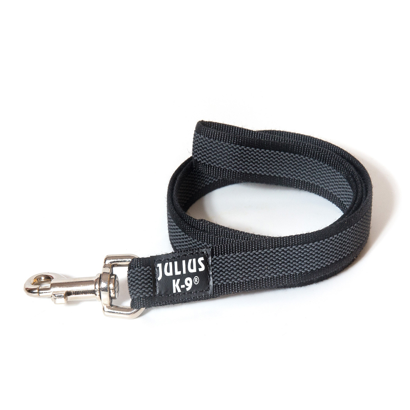JULIUS-K9 Hundeleinen JULIUS-K9 Führleine 20mm Schlaufe 1 m schwarz/ grau