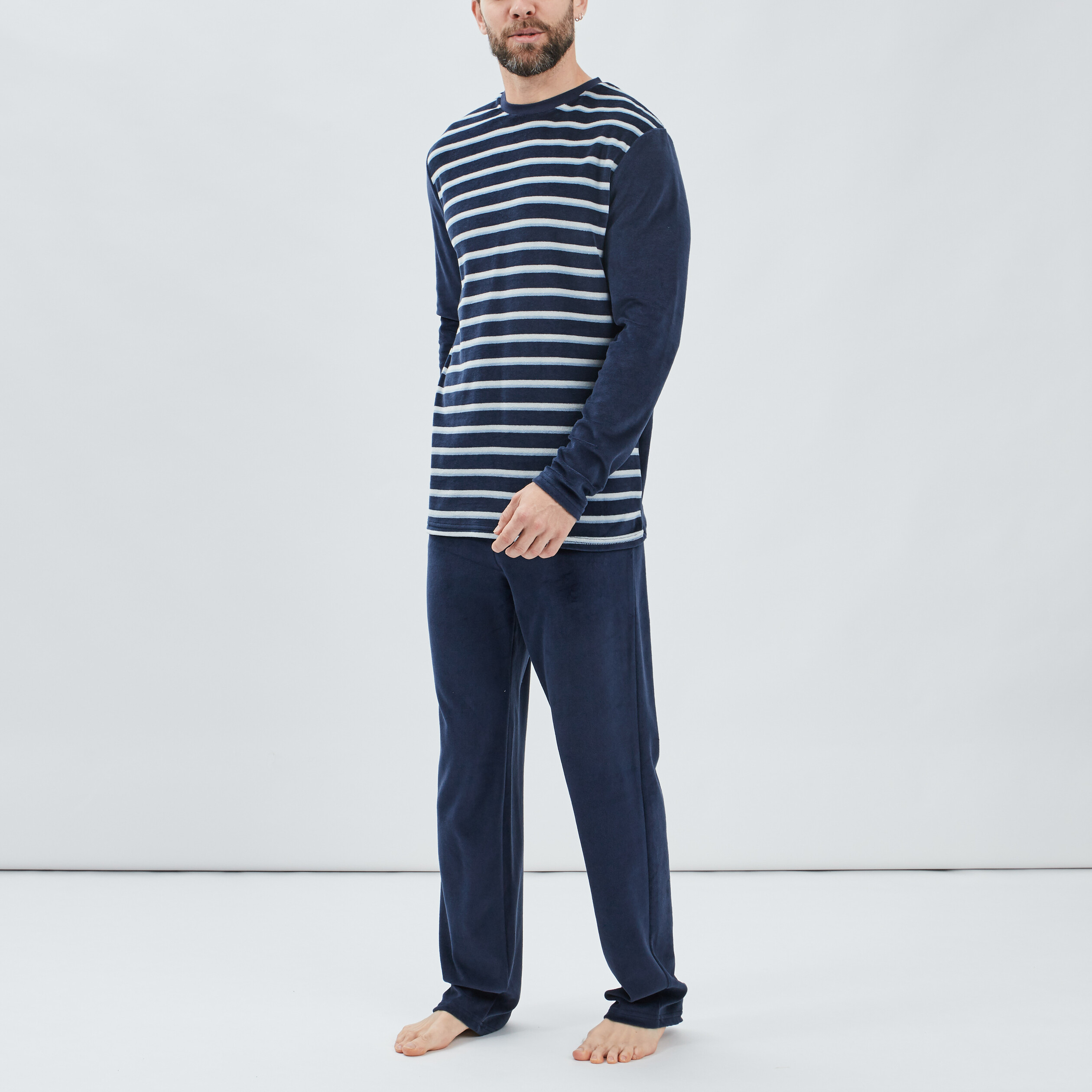 Ensemble pyjama 2 pièces bleu homme | La Halle