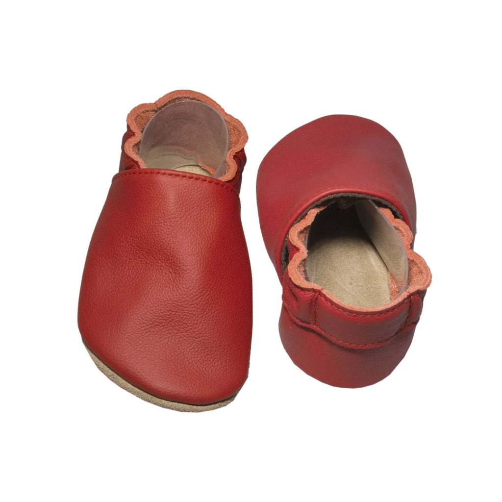 baBice Plain Red rote Krabbelschuhe