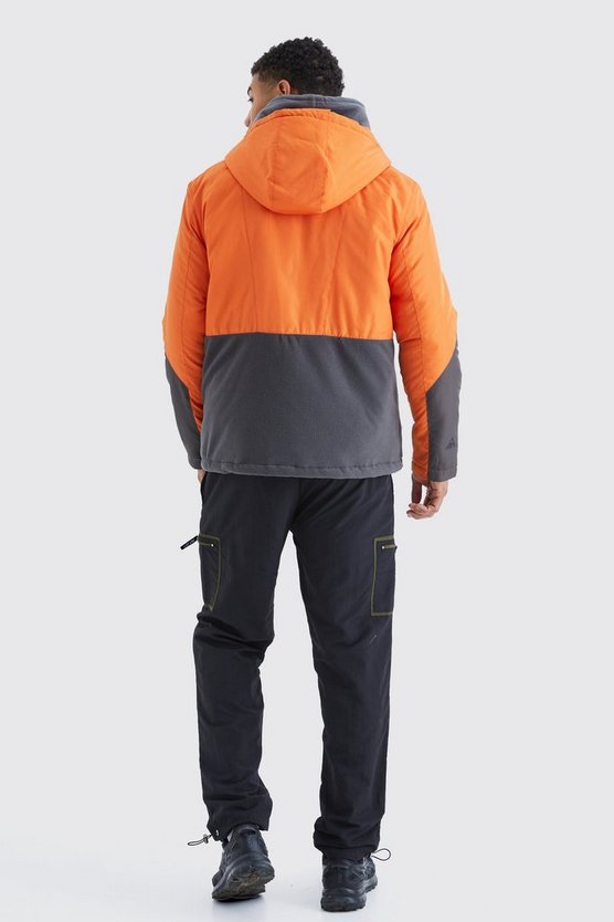 Lockere Colorblock Polar Fleece Jacke