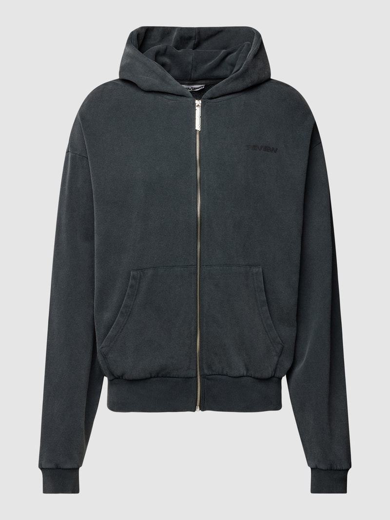 Sweatjacke mit Känguru-Tasche in schwarz