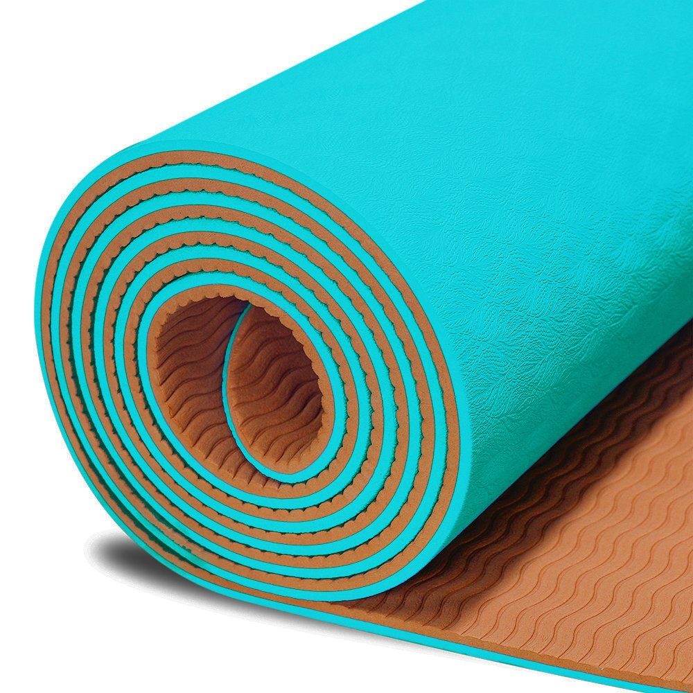 Fanci Home Yogamatte (TPE Gymnastik Matte Übungsmatten, Mit Ausrichtungslinien), rutschfest, hypoallergen und hautfreundlich, mit Tasche und Trageband
