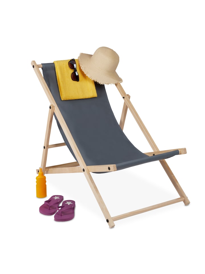 relaxdays Liegestuhl in Dunkelgrau günstig kaufen onesize