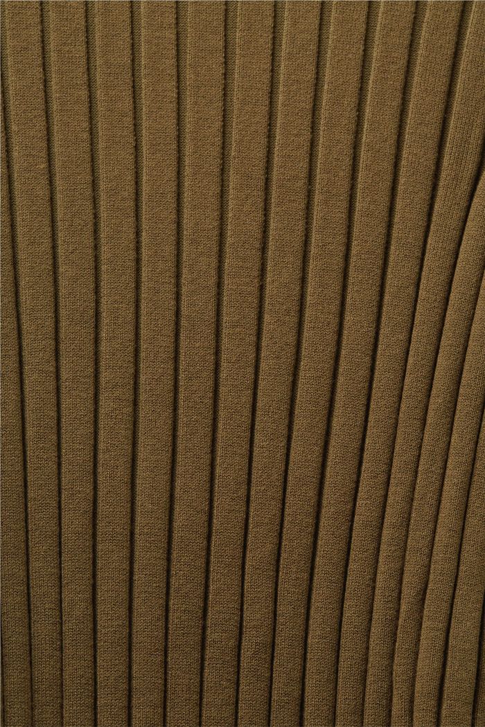 Rippstrick-Midikleid mit Stehkragen