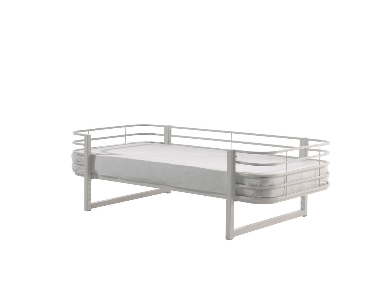 VIPACK Einzelbett Metall Oscar, 90 x 200 cm, Weiß