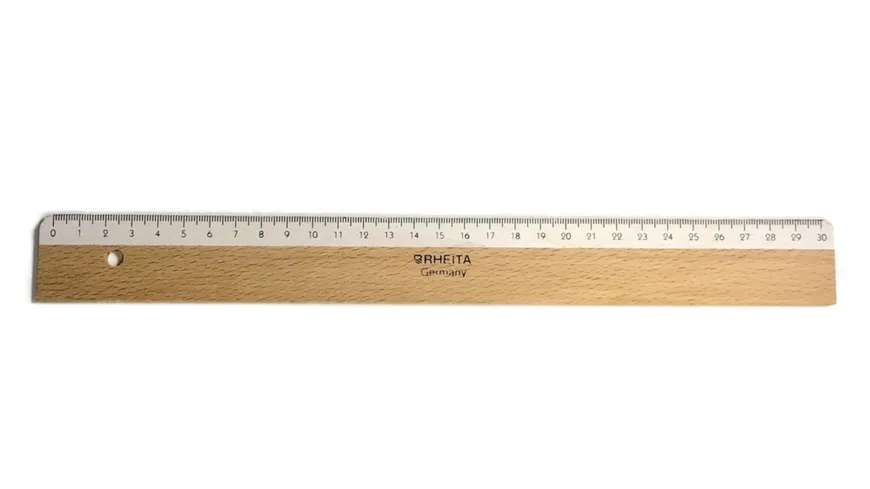 RHEITA Lineal aus Holz mit weissem Untergrund 30cm