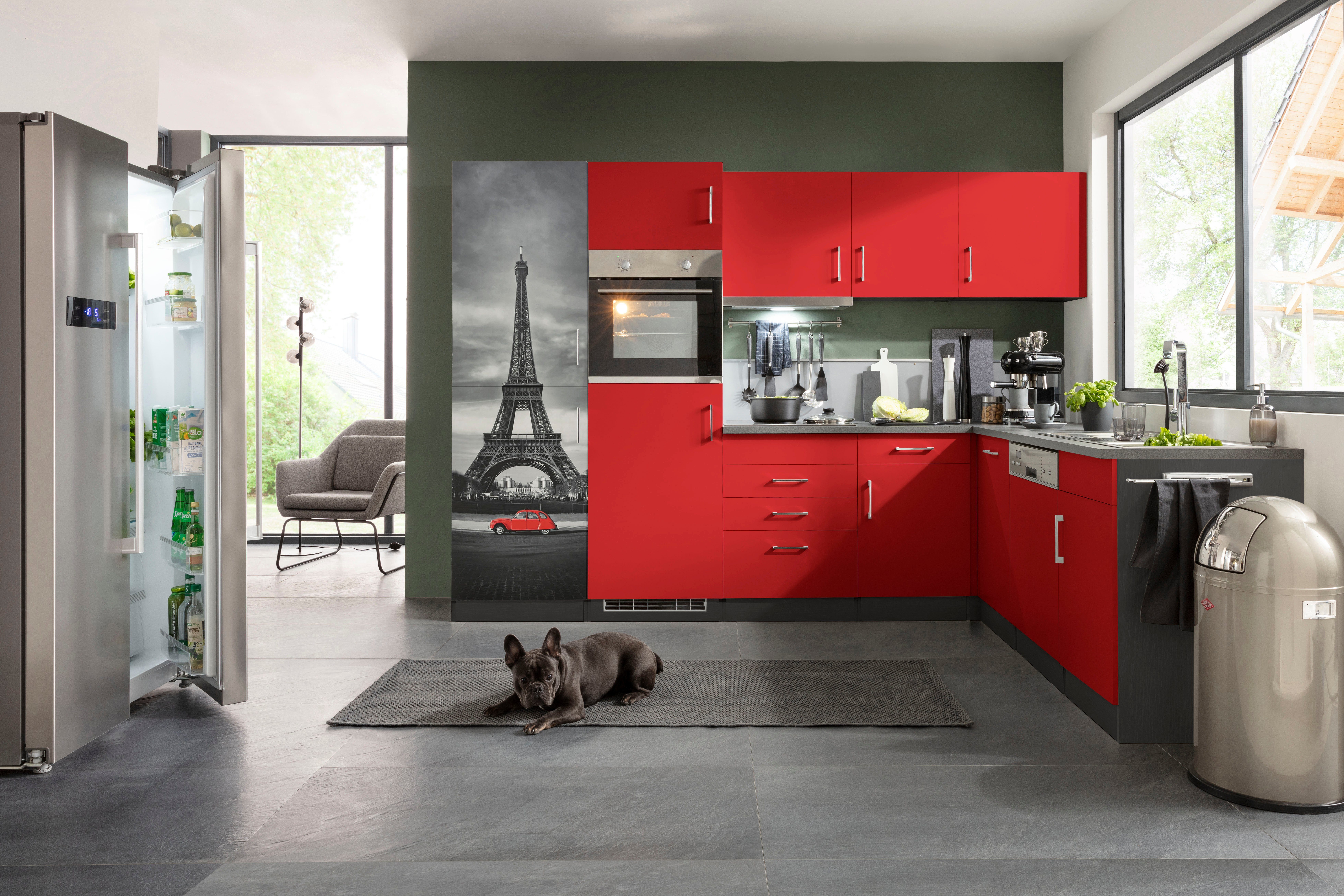 HELD MÖBEL Winkelküche Paris, Stellbreite 290/220 cm, wahlweise mit Induktionskochfeld