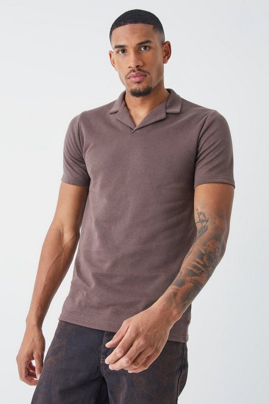 Tall Slim-Fit Poloshirt aus Interlock-Jersey