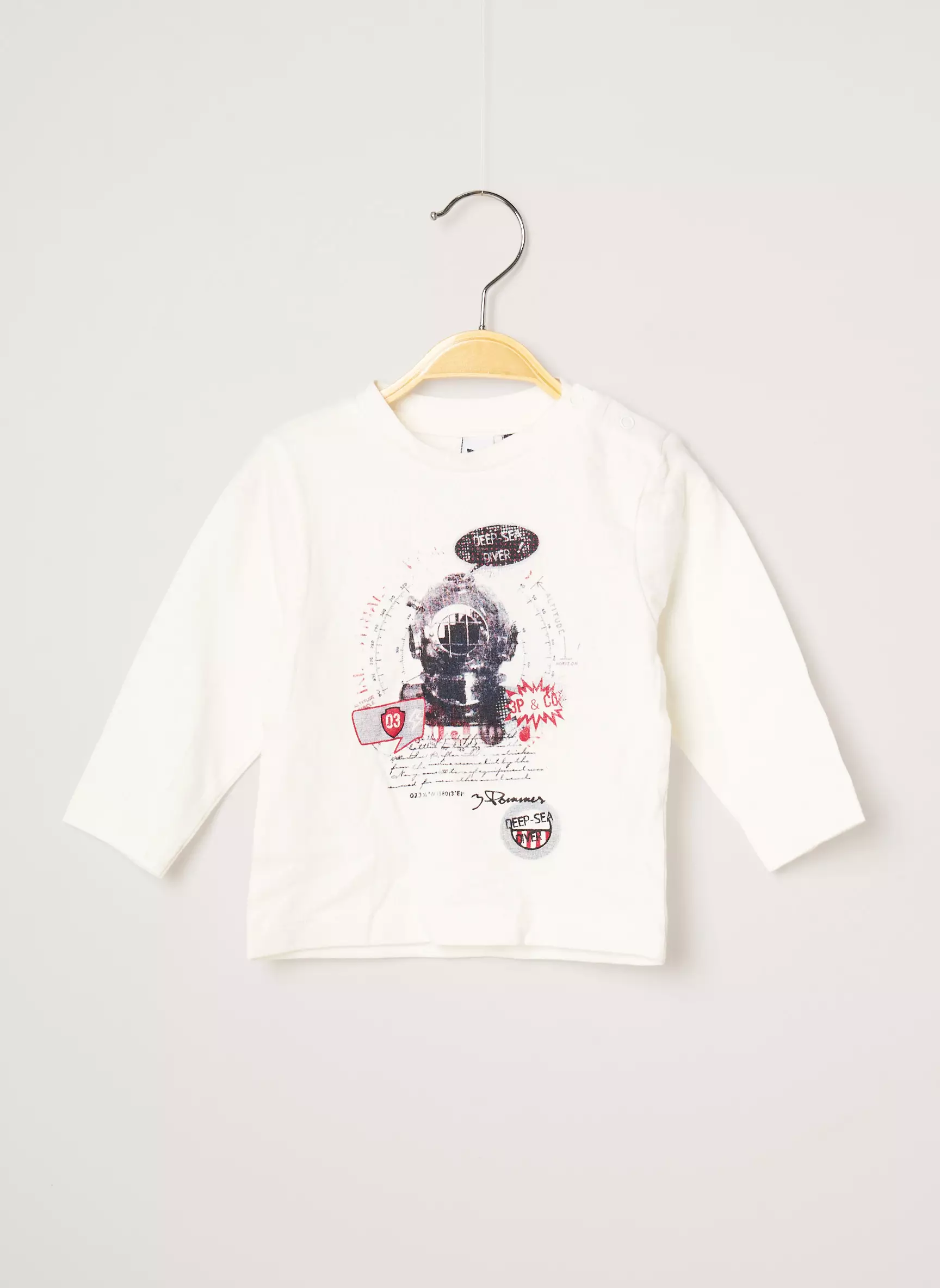3 Pommes Tshirts Garcon couleur blanc