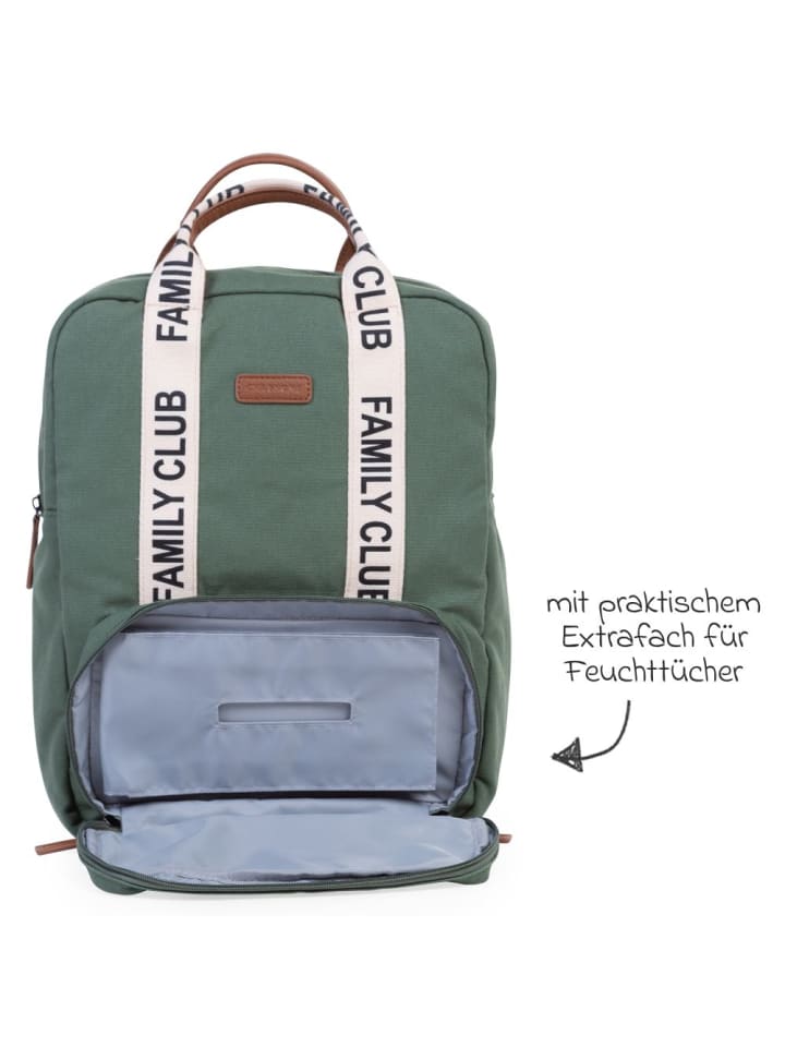 Childhome Wickelrucksack Family Club - Signature - in gruen günstig kaufen onesize