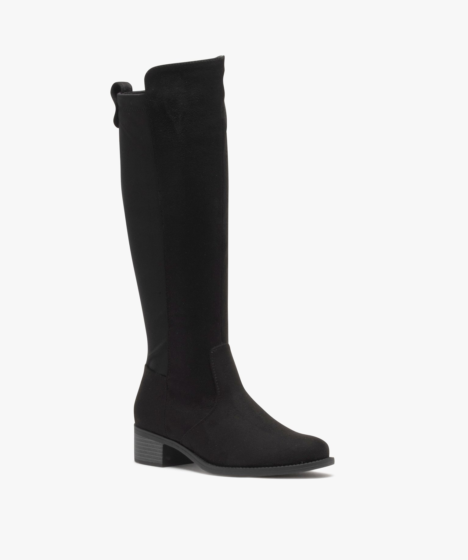 Bottes femme unies à tige souple et élastique noir | GEMO