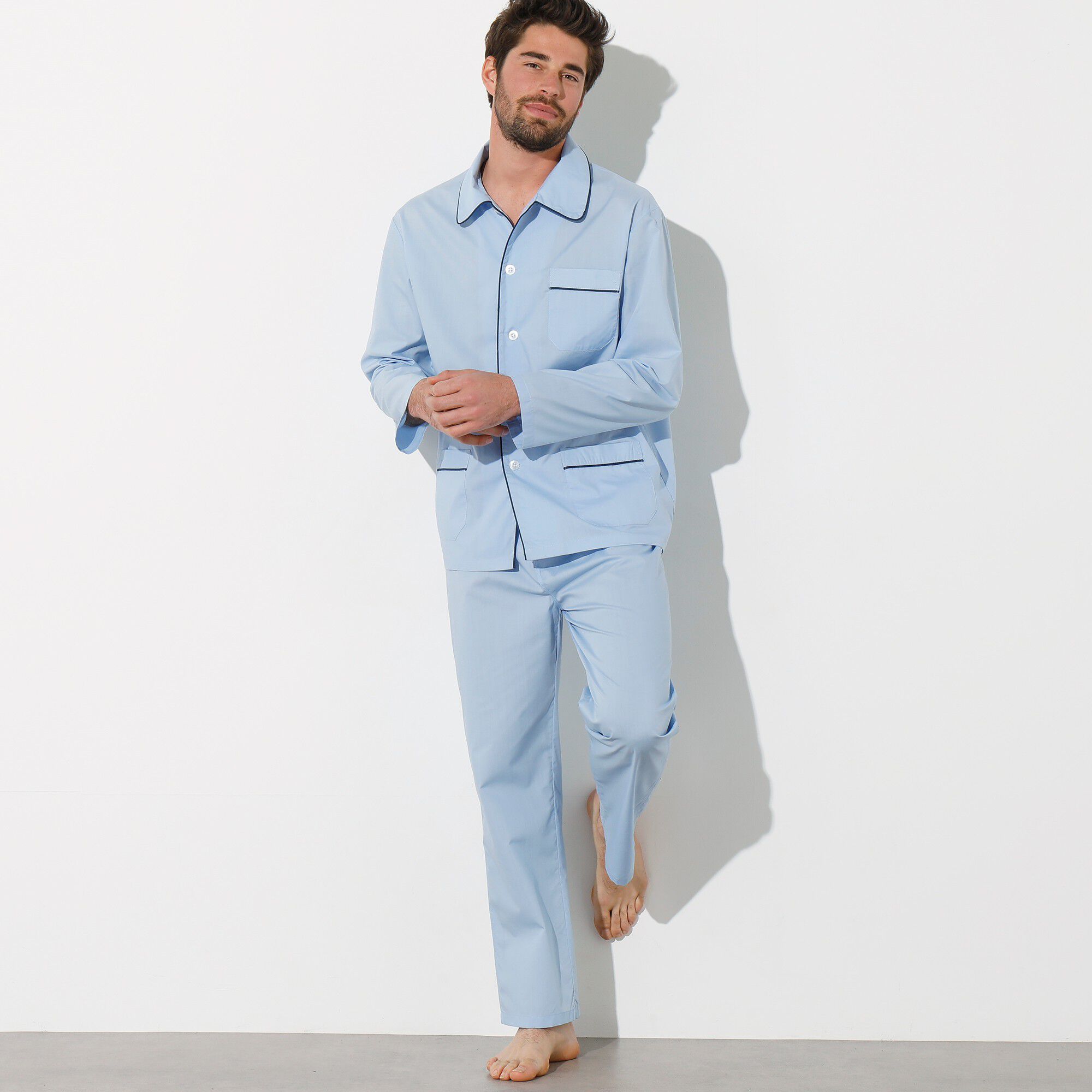 Pyjama uni popeline polyester/coton