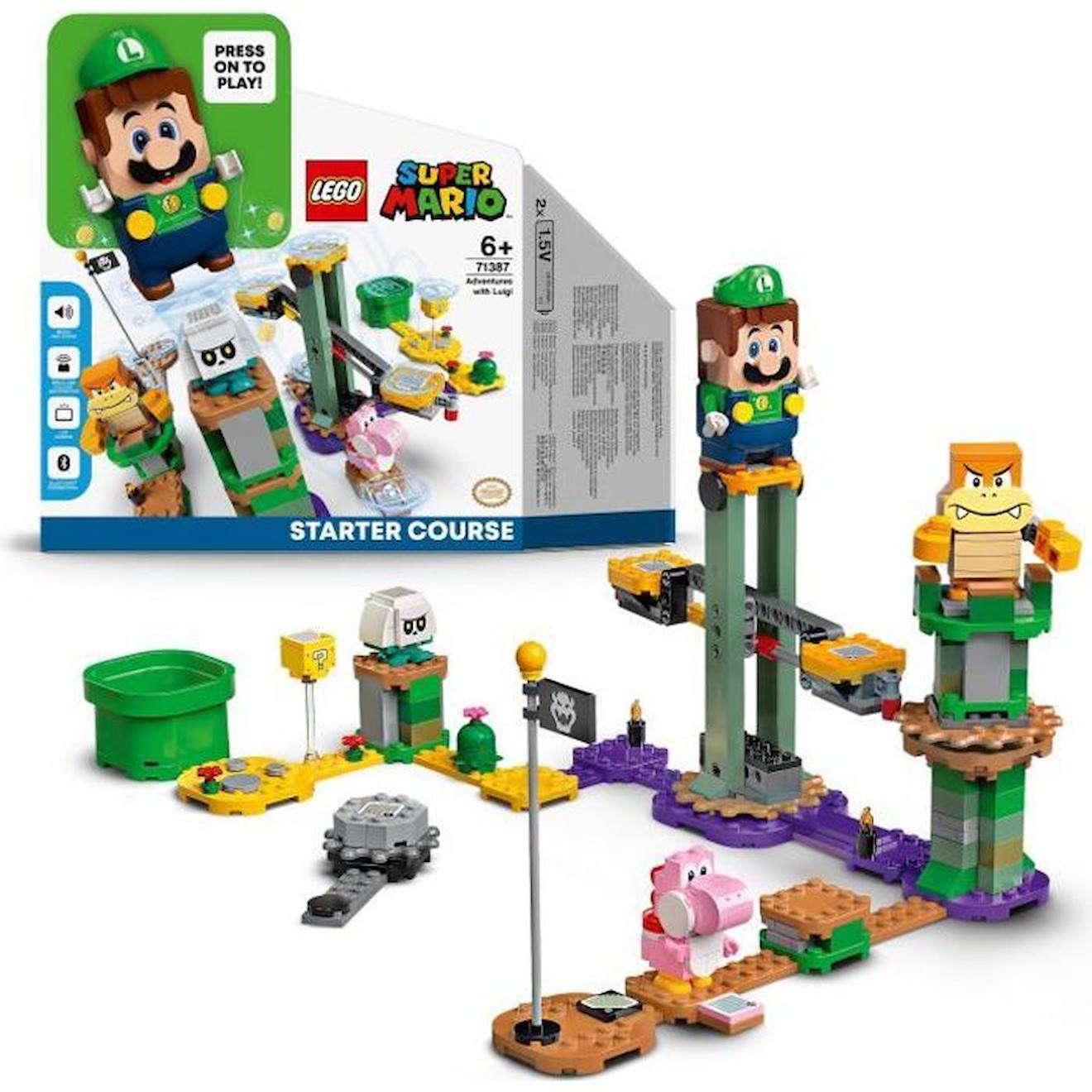 LEGO® 71387 Super Mario Pack de Démarrage Les Aventures de Luigi, Jeu Interactif de Construction vert