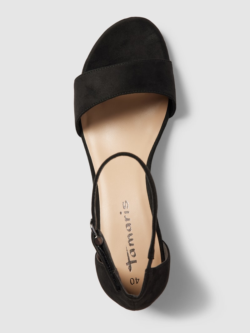 Sandalette in Wildleder-Optik in schwarz