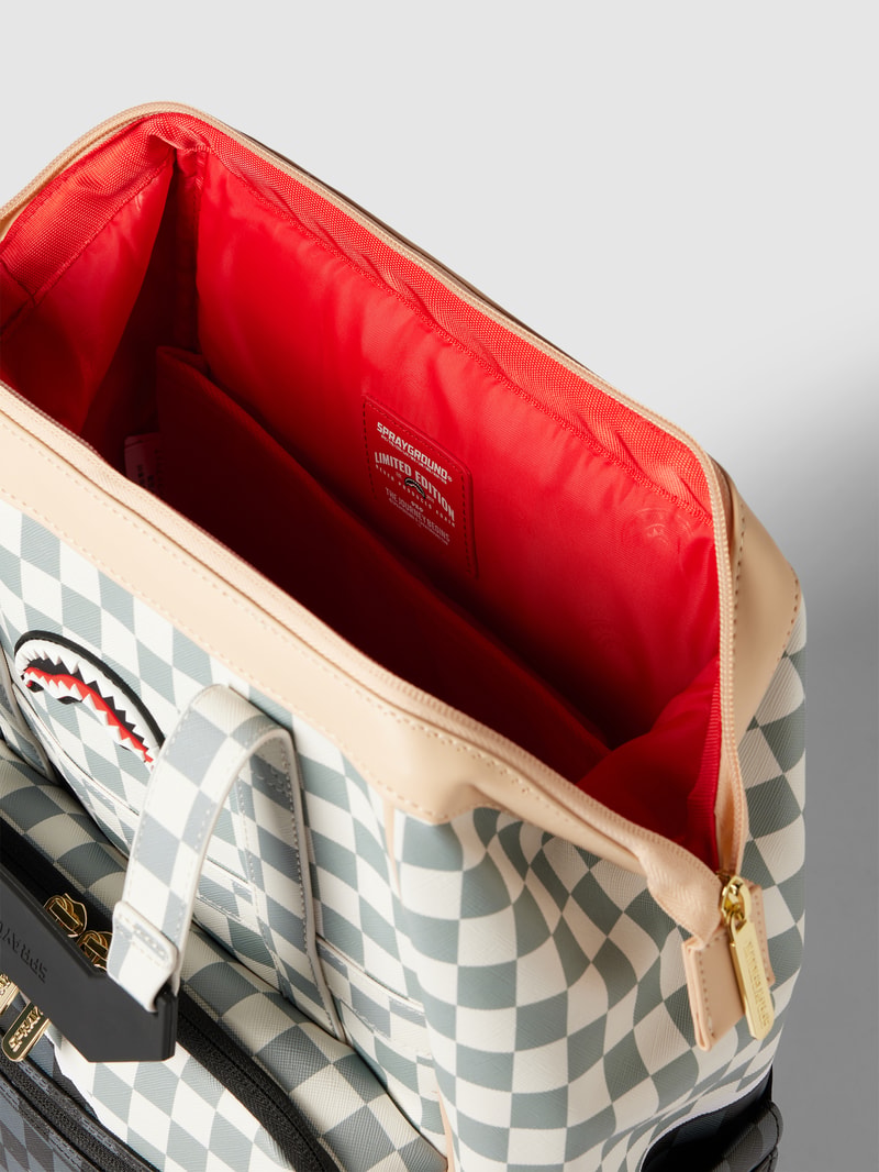 Rucksack mit Allover-Muster Modell 'TEAR IT UP' in ecru