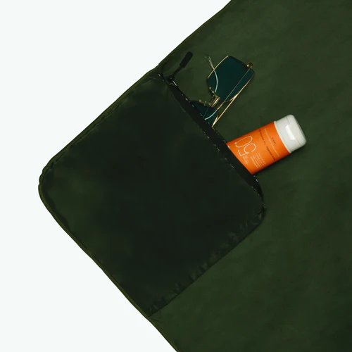 Panama - Green rectangular microfiber towel