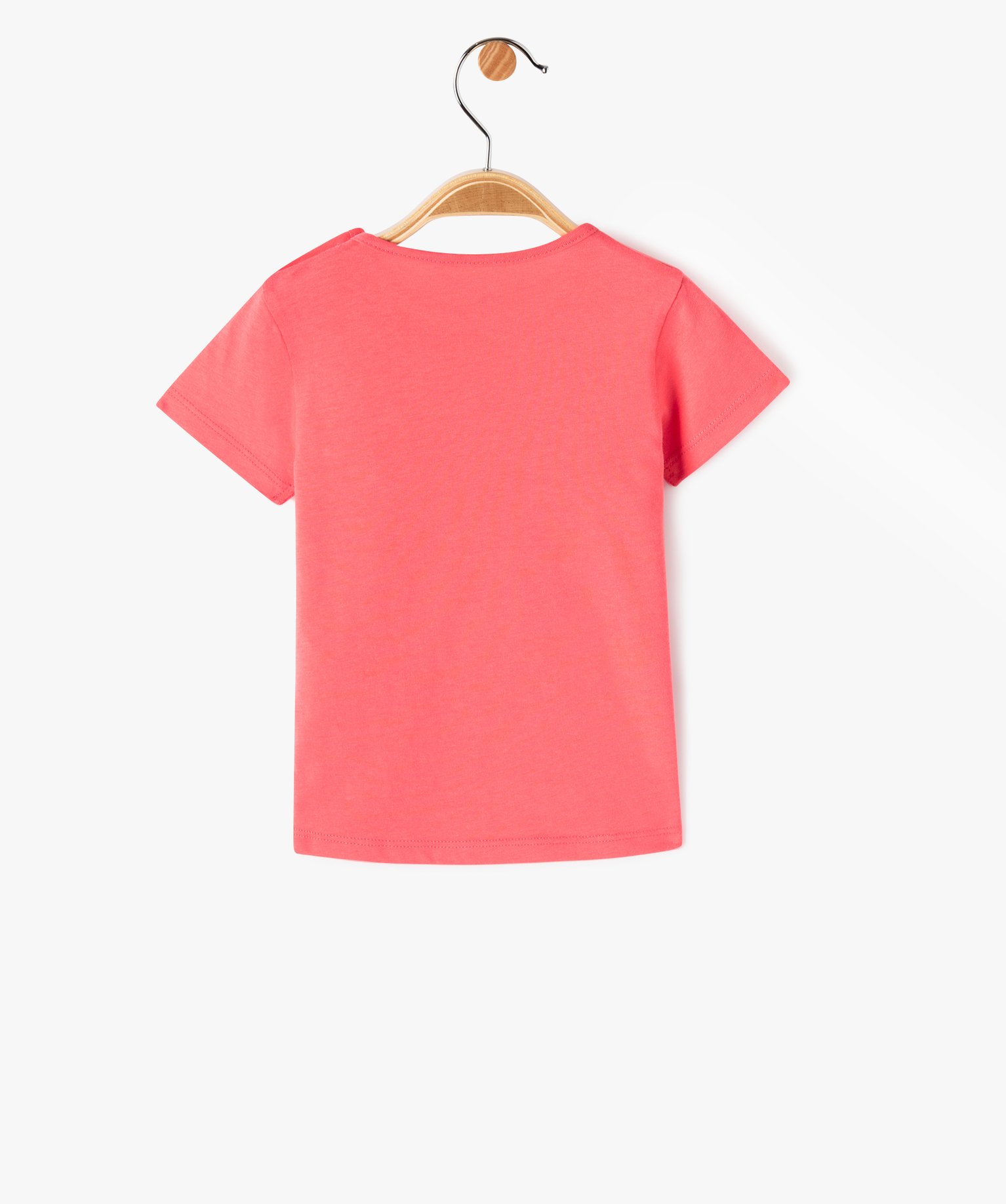 Tee-shirt bébé fille en coton à manches courtes et motif ... rose fonce | GEMO